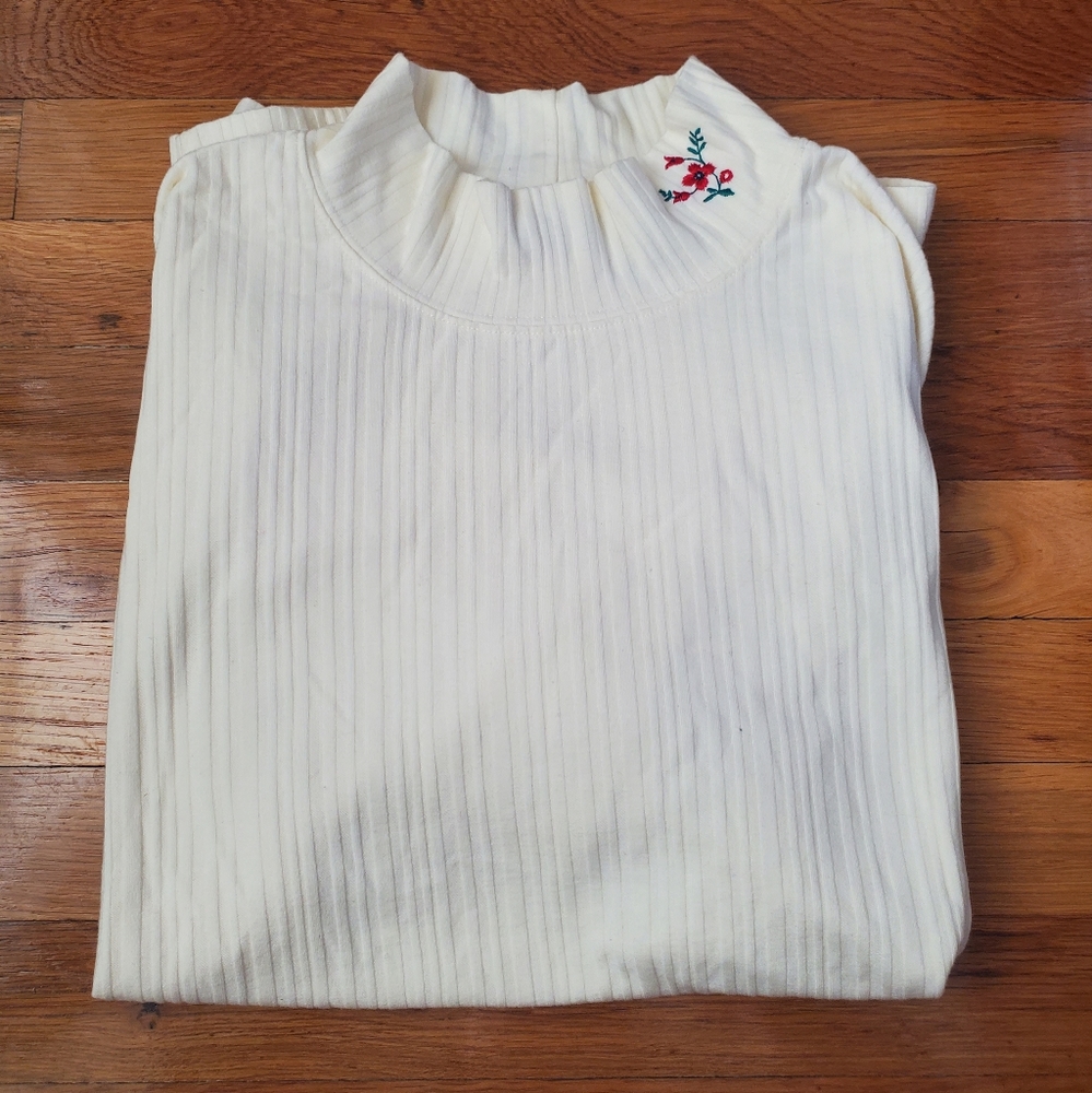 White Mock Long Sleeve Turtleneck